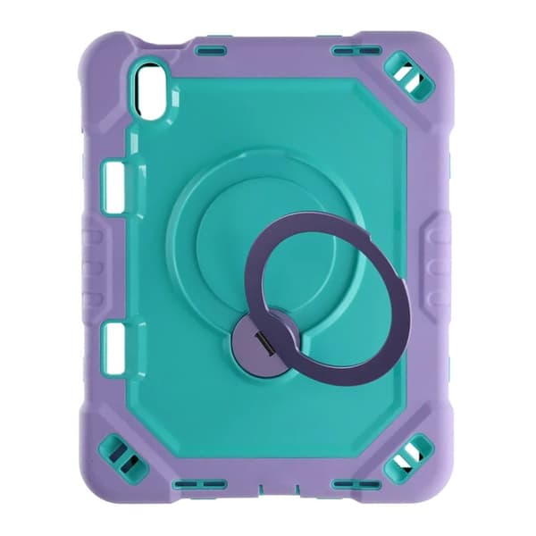 3 Layers multi functional Laptop Case For iPad 11 2025/10 10.9 2022 Green Purple (with hand strap)