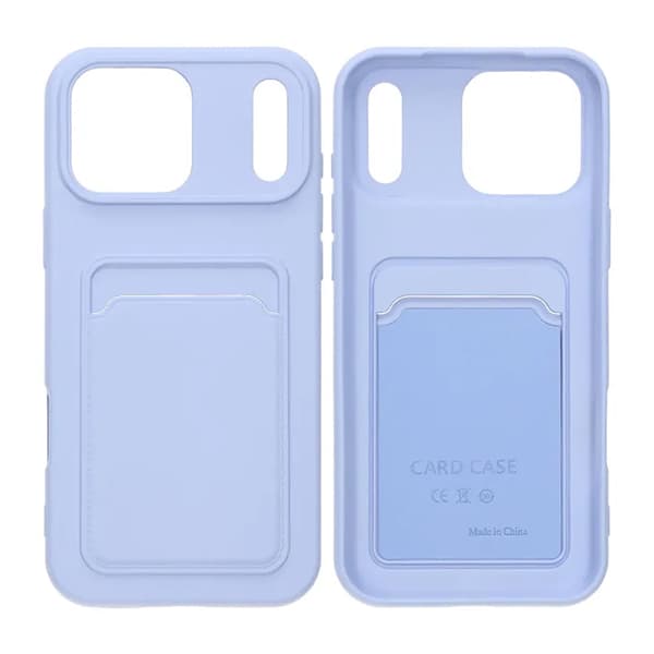 Silicone Mobile Case with Card Holder for iPhone 17 Pro Max - Purple