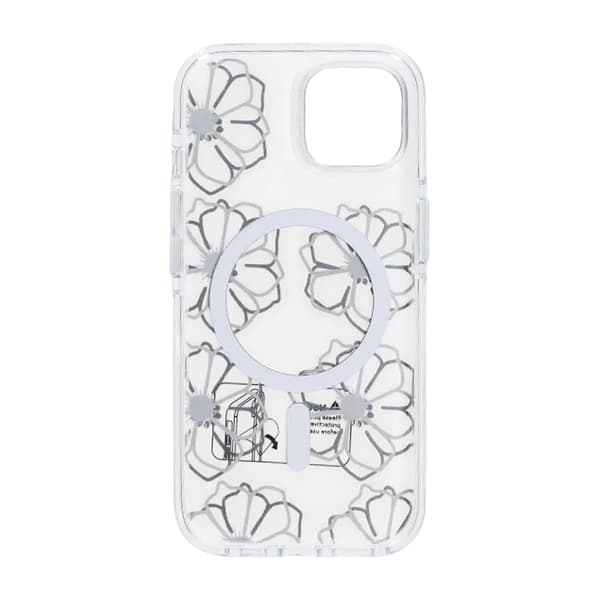 Mobile case Magsafe for iPhone 15 - Transparent with flowers
