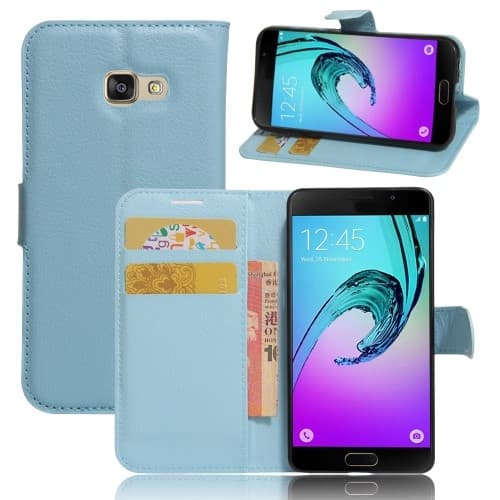 Litchi Wallet Cover for Samsung Galaxy A3 (2017) - Blue
