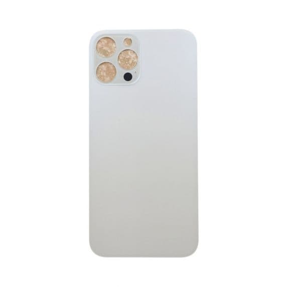 iPhone 12 Pro Max Baksida Glas med Självhäftande tejp - Vit Svart