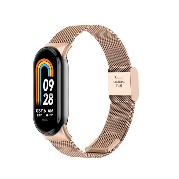 Stylish Xiaomi Mi Band 8 watch strap - Rose gold-colored