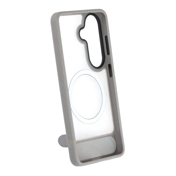 Black Feather Inclined Bracket Magnetic Case - Samsung Galaxy S26 Gray