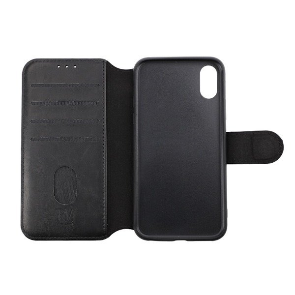 iPhone X/XS Plånboksfodral Extra Kortfack Rvelon - Svart