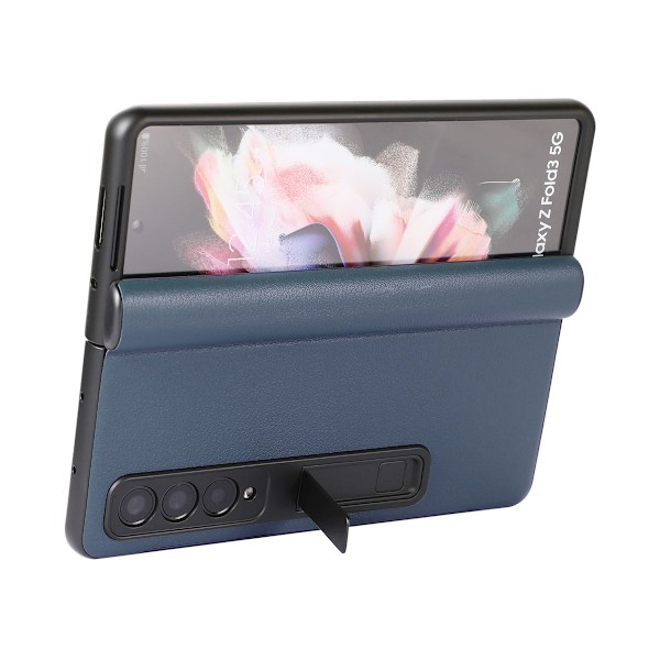 Samsung Galaxy Z Fold 3 Mobilskal Fodral Läder - Blå