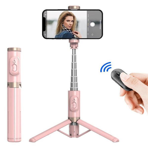 Tripod with Bluetooth remote control, 72cm - Pink