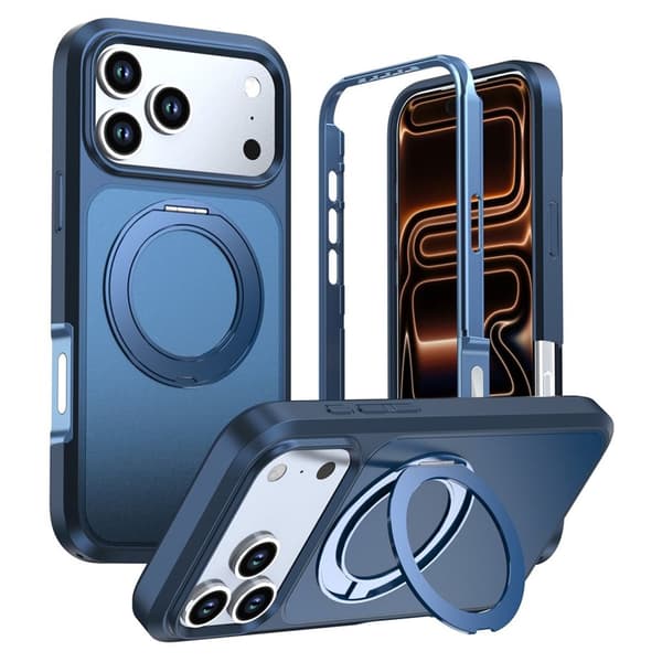 iPhone 18 Pro/17 Pro MagSafe Case with Ring Kickstand - Blue