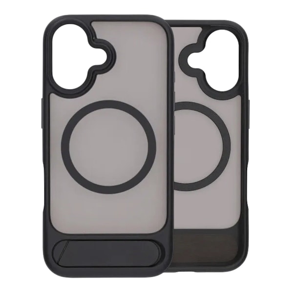 Black Feather Inclined Bracket Magnetic Case - iPhone 17 Black