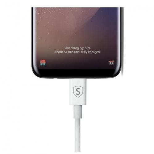 SiGN USB-C kabel för Snabbladdning 1 m - Vit Svart