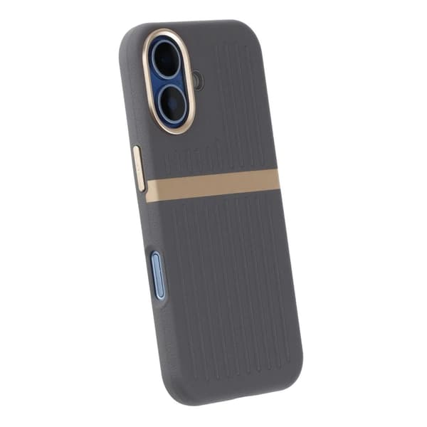Luggage Spliced Leather Texture Magnetic Phone Case For iPhone 17 Grey