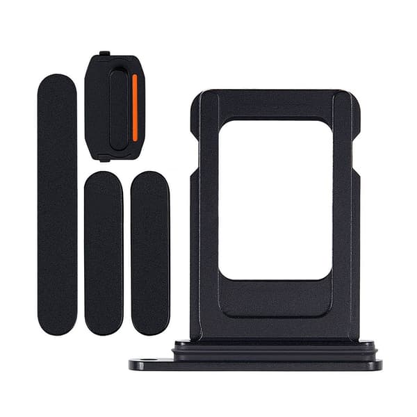 Buttons and SIM Card Holder for iPhone 15 and 15 Plus - Black