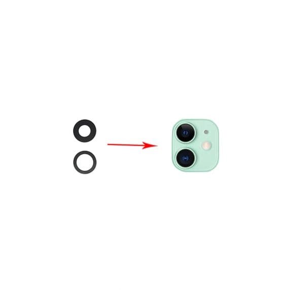 Original iPhone 12 Bak Kameralins Med Tejp - 2-pack Svart