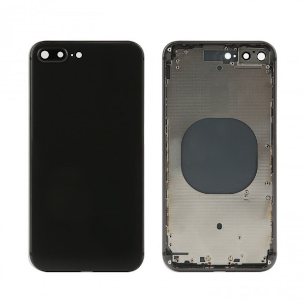 iPhone 8 Plus Back Cover with Frame (No Logo) - Black