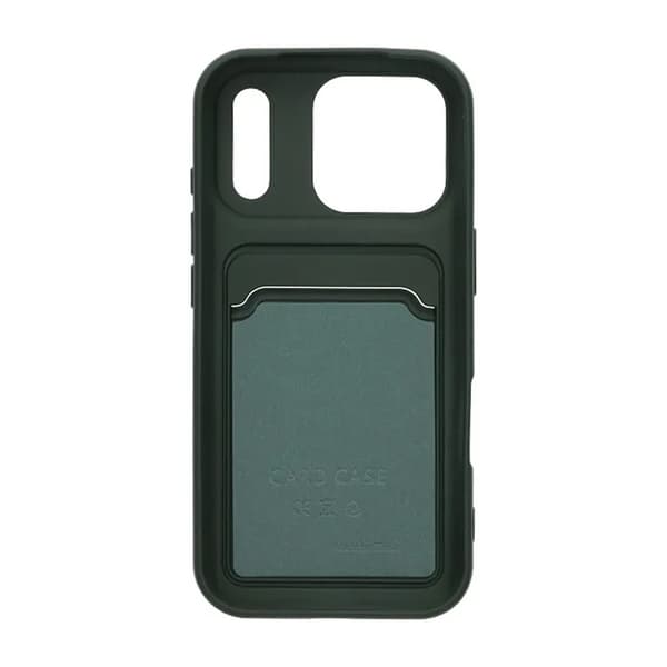 Silicone Mobile Case with Card Holder for iPhone 17 Pro - Military Green