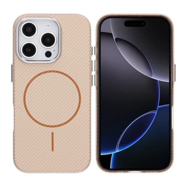 iPhone 16 Pro Carbon Patterned Phone Case - Gold