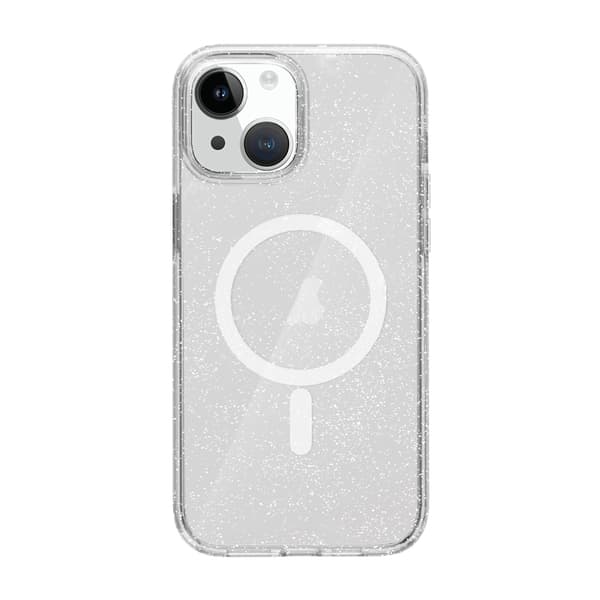 iPhone 14 Mobile Case Shockproof with Glitter - Transparent