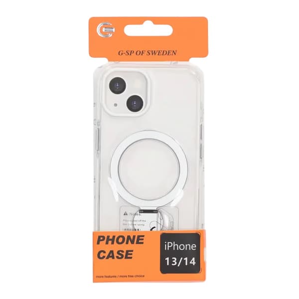 Pindun 360°Rotating Stand Magnetic Case For iPhone 14/13 White