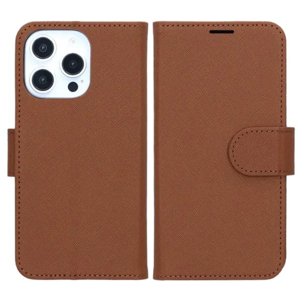 iPhone 16 Pro Wallet Case with Stand - Brown
