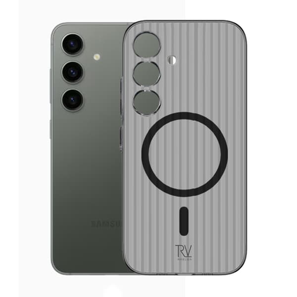 Samsung Galaxy S24 Plus Mobile Case Corrugated with Magnet Rvelon - Grey