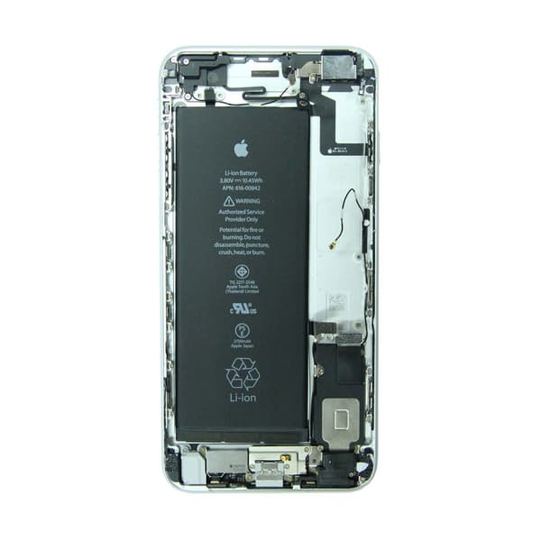 iPhone 6S Plus Baksida med Komplett Ram med Batteri - Vit (Begagnad)