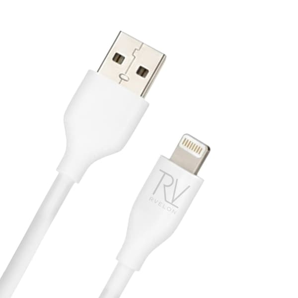 USB A to Llightning MFI Silicone Cable Rvelon - 1m White