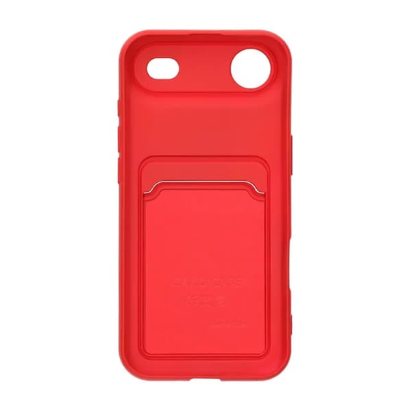Silicone Mobile Case with Card Holder for iPhone 17 Air - Red