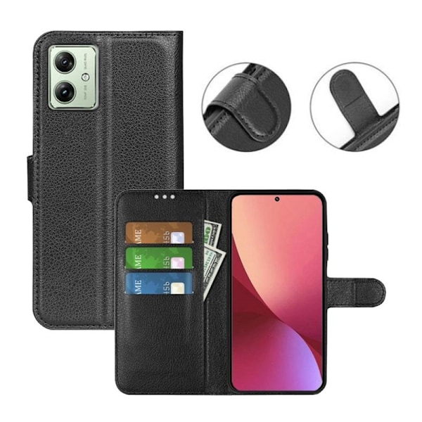Motorola Moto G54 5G Plånboksfodral med Stativ - Svart