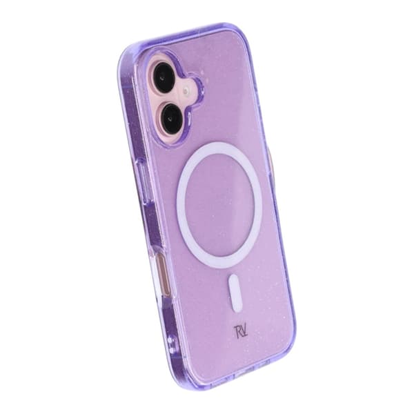 Rvelon Terminator with magsafe Phone Case For iPhone 16 Purple Glitter