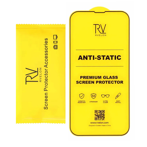 Rvelon iPhone 13 Pro Max/14 Plus Screen Protector - Tempered Glass Aluminum 2.5Dbulk