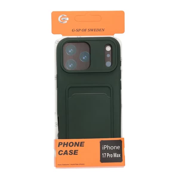 Silicone Case with Card Holder iPhone 17 Pro Max - Military green