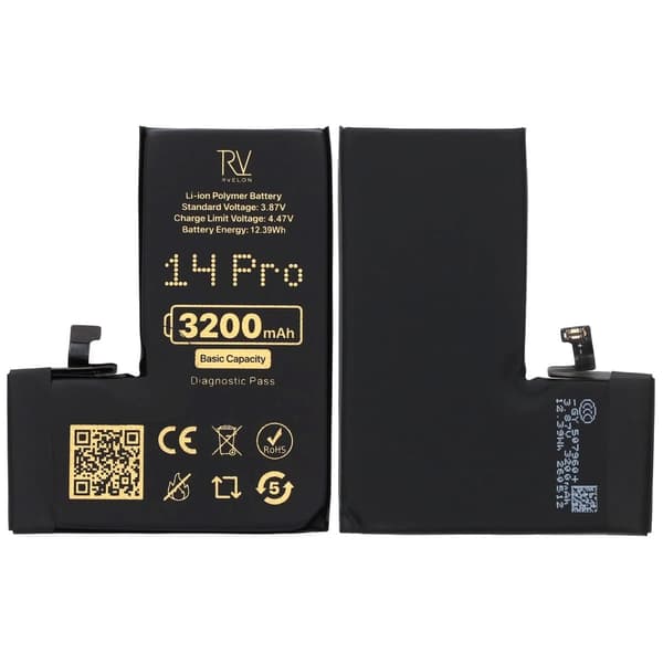 Rvelon Batteri för iPhone 14 Pro - 3200 mAh Originalkapacitet