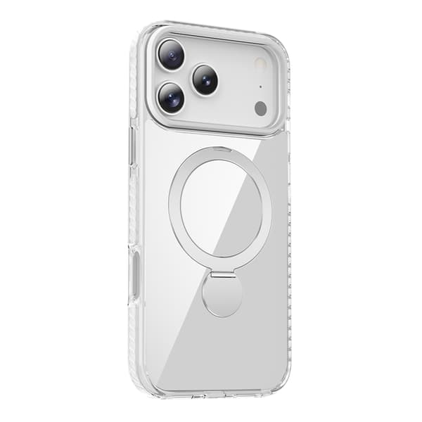 Magsafe Case for iPhone 17 Pro Max - Transparent white with ring stand