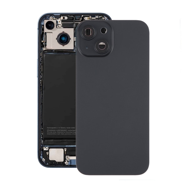 iPhone 15 Plus Back Glass with Magnet and Camera Lens - Black