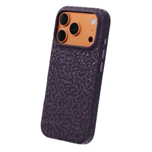 Crystal Grain Full Wrap Magnetic PU Leather Case For iPhone 17 Pro/18 Pro Purple
