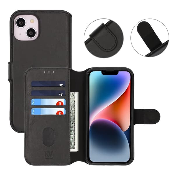 iPhone 13/14 Plånboksfodral Magnet Rvelon - Svart