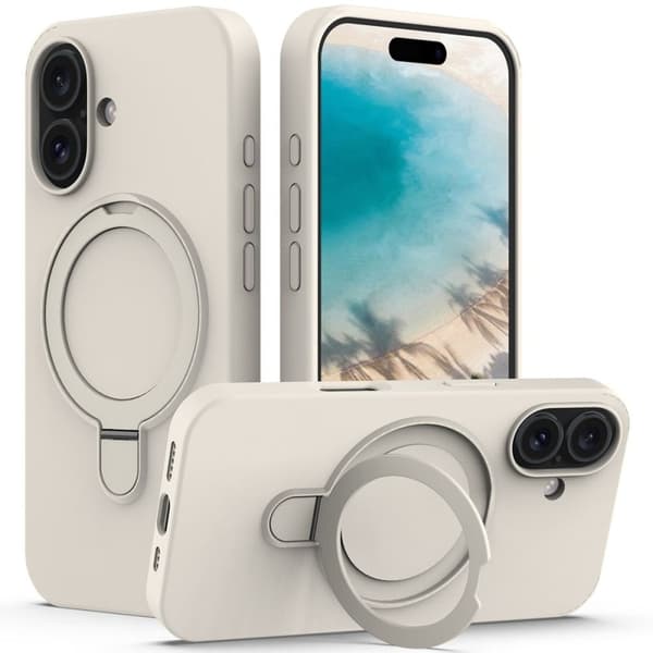 iPhone 16 Plus MagSafe Kickstand Case – Beige