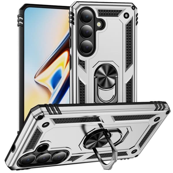 Samsung Galaxy S26 Plus Case PC + TPU Kickstand - Silver