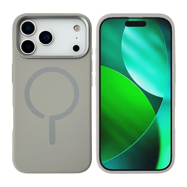 Mobilskal Silikon med Kamera Metallram för iPhone 17 Pro - Grå