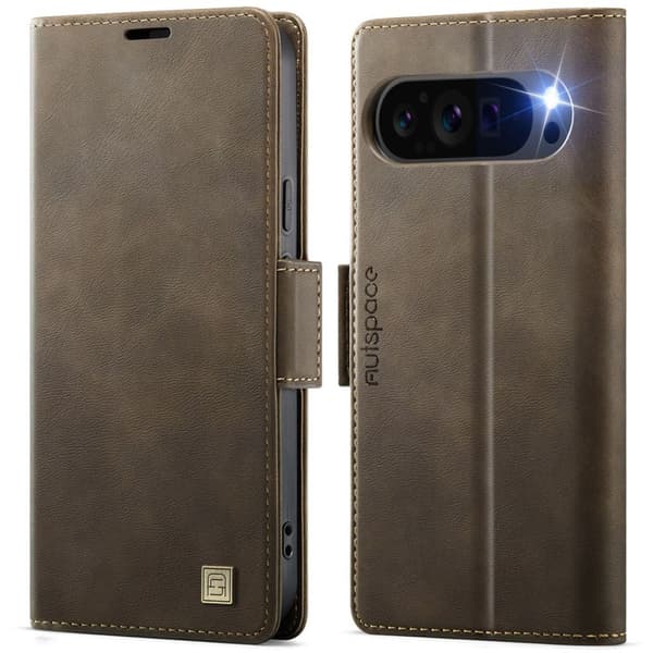 AUTSPACEA11 Google Pixel 11 Pro XL Wallet Cover RFID Blocking - Brown