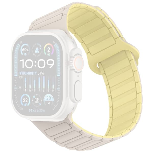 Apple Watch 42/41/40/38mm Silicone Watch Strap Magnetic Loop - White/Yellow