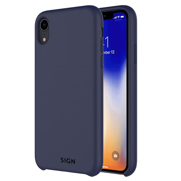 SiGN Liquid Silicone Case för iPhone XS Max - Blå Svart