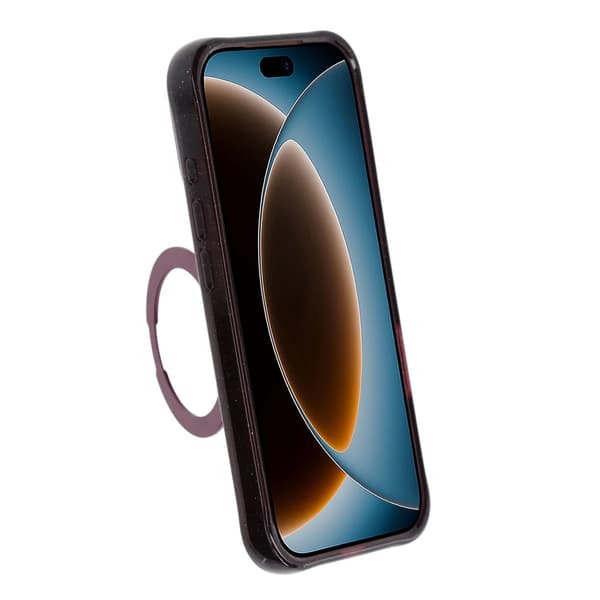 Magic Crystal Airbag Shockproof Magnetic Case with 360° Rotating Stand For iPhone 17 Pro Max/18 Pro Max Dark Purple