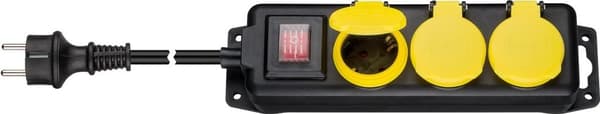 Goobay 3-Way Power Outlet for Outdoor Use - Black