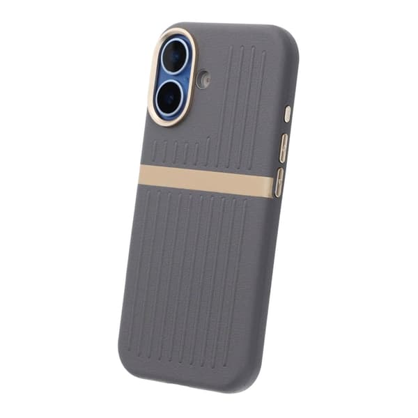Luggage Spliced Leather Texture Magnetic Phone Case For iPhone 17 Grey