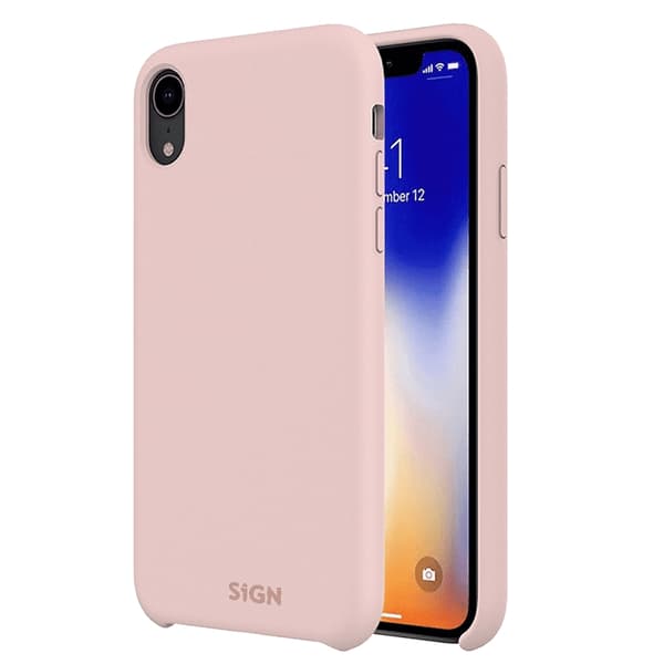 SiGN Liquid Silicone Case för iPhone XS Max - Rosa Svart