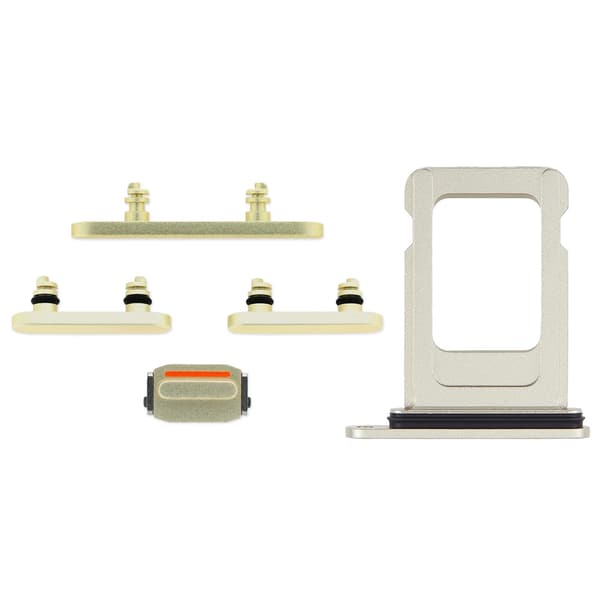 Buttons and SIM Card Holder for iPhone 15 and 15 Plus - Yellow