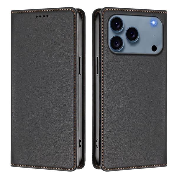 iPhone 18 Pro Max/17 Pro Max Wallet Cover PU-leather - Black