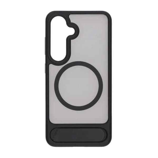 Black Feather Inclined Bracket Magnetic Case - Samsung Galaxy S25 Black