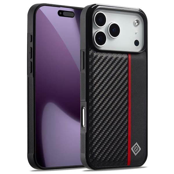 Carbon Fiber Texture Phone Case iPhone 18 Pro Max, iPhone 17 Pro Max - Black