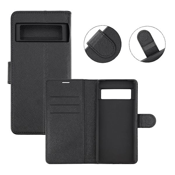 Google Pixel 7 Plånboksfodral med Stativ - Black